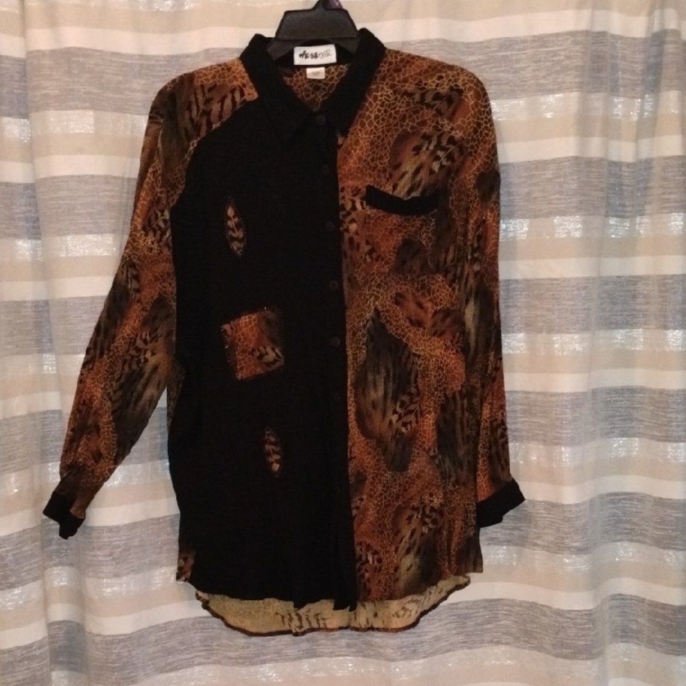 BeBop Black and Brown Patterned Men's Shirt